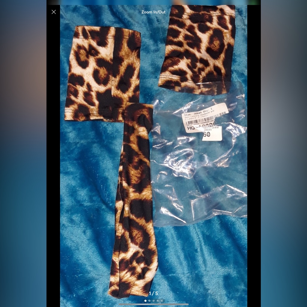 Leopard Print Gloves Nw Sexy 3pc Lepord Headband &Glovlets Accessories Set New